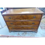 A 19th century mahogany three drawer chest, 85cm tall x 119cm x 57cm