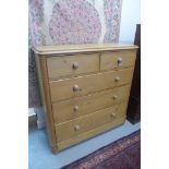A good quality Victorian pine chest with two short over 3 long drawers, in original un-touched