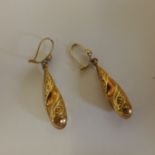 A pair of Georg Jensen 9ct gold earrings, approx 3 grams, generally good