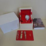 An Omega ladies 2004 Speedmaster automatic diamond set stainless steel chronometer wristwatch,