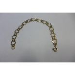 A 9ct yellow gold heart link bracelet, approx 3.2 grams, marked 9 375 - in generally good condition,