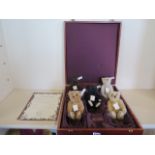 A Steiff Baby Bear set 1989 to 1993 - in mahogany case, limited to 1847 - and made in 1997 - each of