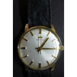 A gents Marvin 9ct gold wristwatch, case heavily engraved, gold weight approx 6 grams, Marvin