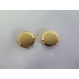 A pair of 18ct - 750 gold button clips, approx 5 grams
