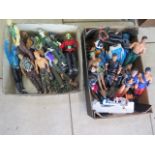 Ten Action Men with vehicles and accessories together with eleven other related figures