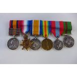 A good military group of medals to Pte W Parsons, Royal Sussex Reg 6634, 2608 Pte W Parsons London