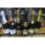 Four bottles of sparkling white wine and two bottles of Champagne - Montaudon and Jean Maire