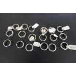 Eighteen Argentium silver band rings, in two styles - Argentium contains 93.5 or 96 percent silver