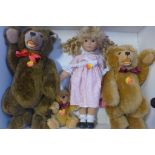 A Steiff Goldilocks and the three bears set
