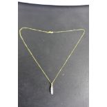 An 18ct white and yellow gold pendant set with four CZ stones, in an 18ct gold fine chain, chain