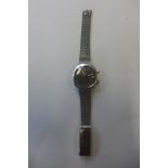 A gents Omega Chronostop stainless steel manual wind wristwatch, on an Omega bracelet strap,