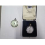 A Kendal and Dent silver pocket watch , not running - and a Pinnacle pocket watch, running