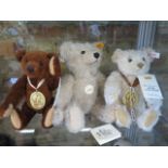 Three Steiff bears, two Margerete Steiff museum bears, limited editions from 1999 and 2000 - 30cm