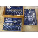 A 105 piece silver canteen of Georgian flatware, mainly by William Eley and William Fearn, London