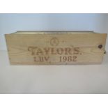 A bottle of 1982 Taylors Port, magnum boxed