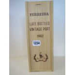 A bottle of Ferreira port, LBV boxed
