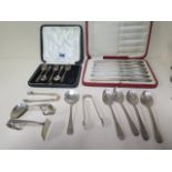 Assorted silver flatware, total weighable silver approx 5.8 grams