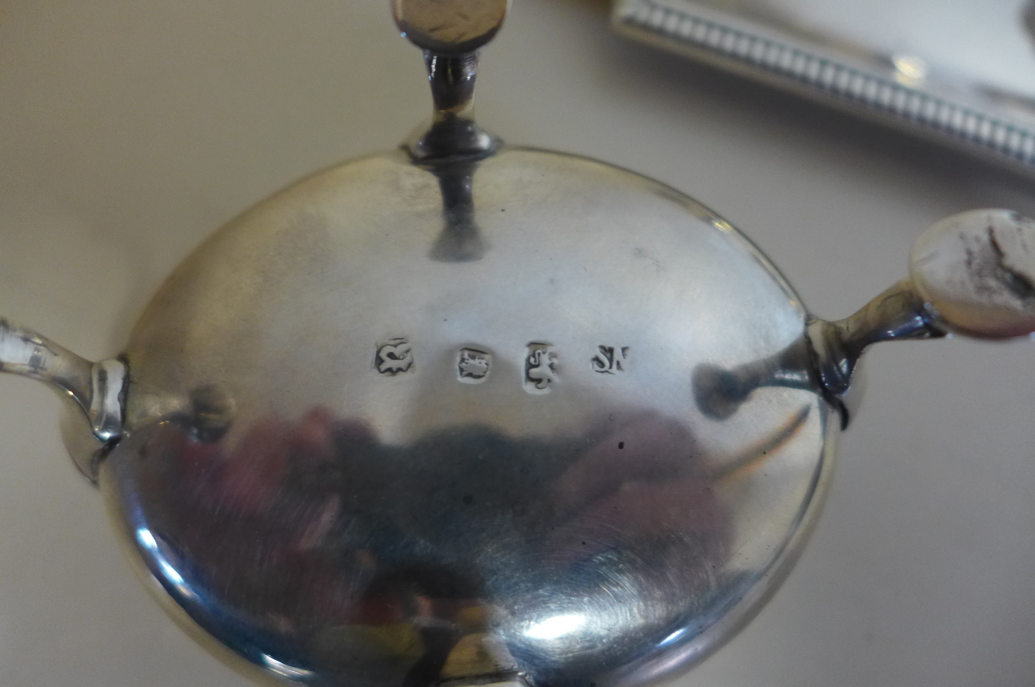 A pair of Georgian silver salts together with a later cream jug and a silver tray, weight approx - Image 2 of 4