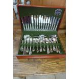 A Butler Kitemark 84 piece canteen of EPNS cutlery, generally good