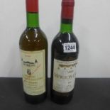 Two bottles of wine, Mouton-Cadet Baron Phillippe De Rothschild 1972 and Chateau Tronquoy-Lalande
