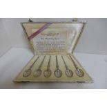 A set of six Edward VIII silver gilt spoons, made by Saunders and Shepherd 1936 - in original Art