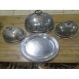 A large silver plated serving dish with Queens own Royal Regiment crest, 52x42cm - a large meat