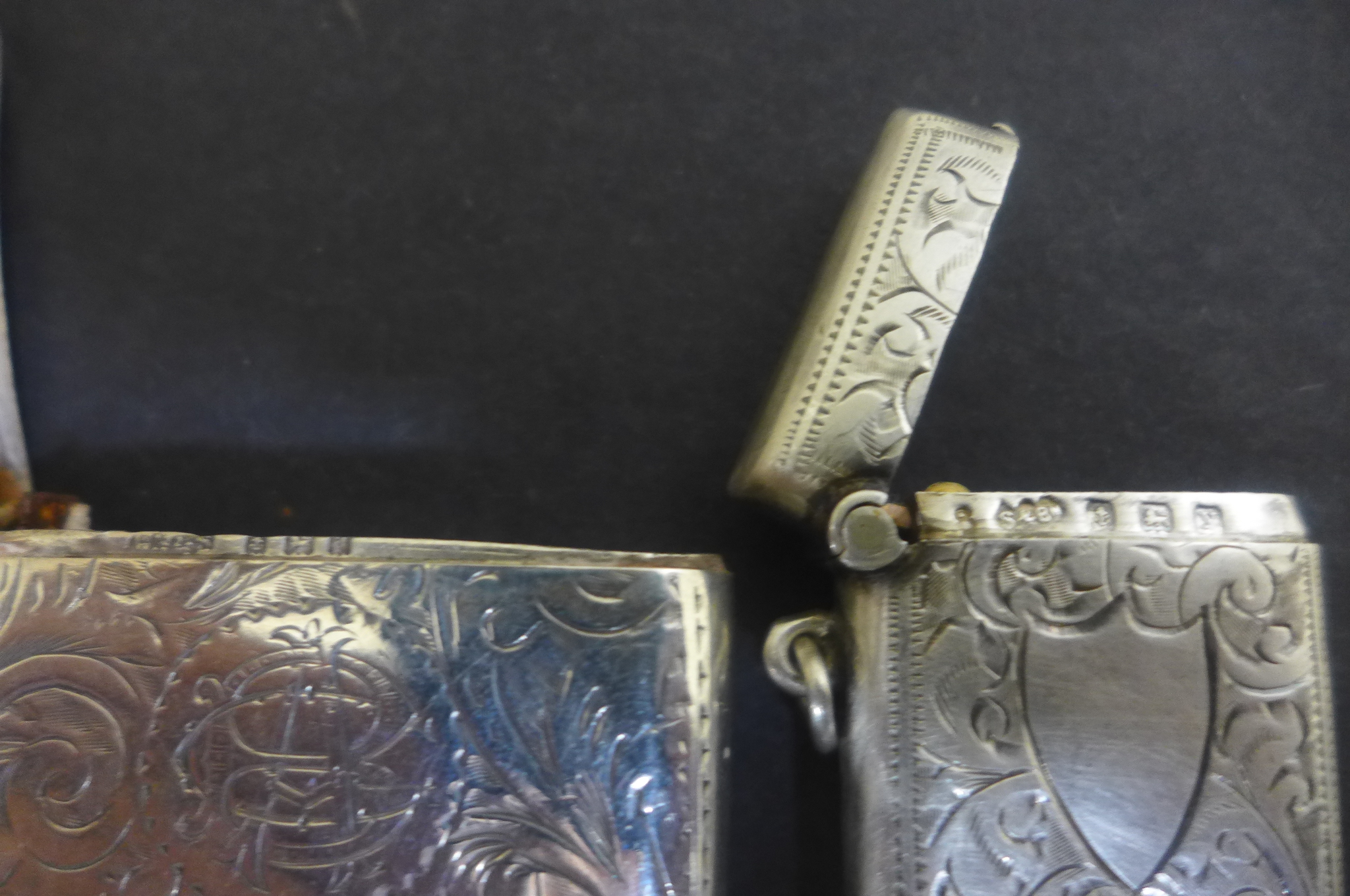 Two silver Vesta cases, including one of Birmingham 1900 - with foliate design, the second - Image 2 of 3