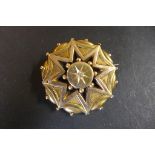 A 9ct gold Victorian brooch with small diamond set to the centre, diameter 38mm, weight approx 8.3