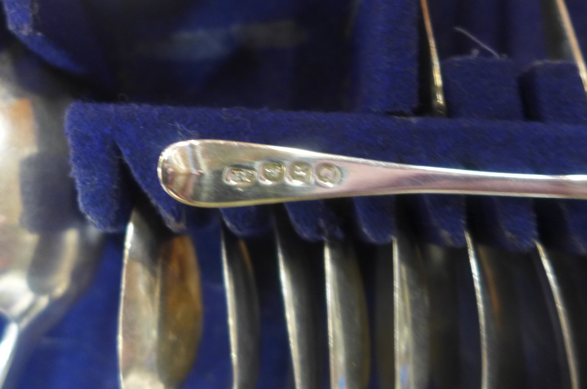 A 105 piece silver canteen of Georgian flatware, mainly by William Eley and William Fearn, London - Image 8 of 12