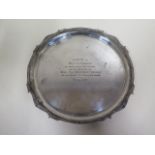 An engraved silver shipping tray, Birmingham 1927/28 - approx 15.5 troy oz