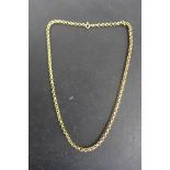 A 9ct gold belcher hallmarked and stamped 9k, approx weight 7.3 grams, length 44cm, clean but damage