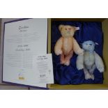 A Steiff Hello 2000 Goodbye 1999 set, made in 1999. limited edition to commemorate the new