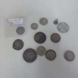 A collection of silver coins from 17th century onwards