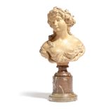 A French terracotta bust of a bacchante in the manner of Joseph-Charles Marin (1759-1834), the