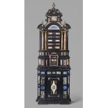 A 19th century Italian Florentine ebony and ebonised pietra dura cabinet in Baroque style, inset