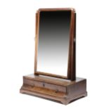 A George II red walnut dressing table mirror, the rectangular bevelled plate probably original, with