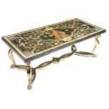 An Italian Florentine Grand Tour scagliola table top, decorated with a central cartouche with a