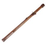 A leather salmon fishing rod case, 184.5cm long.