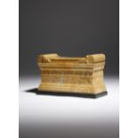 After the antique. A 19th century Italian carved Siena marble Grand Tour model of Scipio's tomb, the