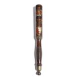A Victorian lignum vitae policeman's truncheon, painted with a 'crown above VR and a shield', with a