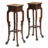 Gabriel Viardot (French 1830-1906). A near pair of French stained beechwood 'Japonais' jardiniere