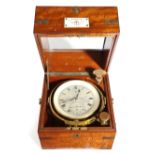 λ AMENDED An early 20th century mahogany cased two day marine chronometer by A. Johannsen & Co.,