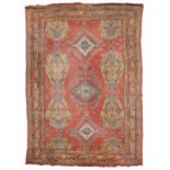 A large Turkish Ushak carpet, with a large palmette design, West Anatolia, early 20th century, 556 x