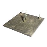 A Victorian slate sundial by Richard Melvin, with bronze gnomon (two missing), the central dial with