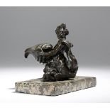 After the Master of the Duplicated Dolphins. A 19th century Italian bronze inkwell, in the form of a