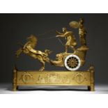 An Empire ormolu mantel clock by Le Roy of Paris, the twin train eight day brass drum cased movement