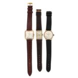 Three gold wristwatches by Longines, including a 9ct gold wristwatch, subsidiary seconds hand and