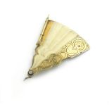 λA novelty silver-gilt pencil and aide memoire, by Mordan, modelled as a fan, tapering form,