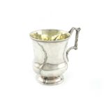 A 19th century Russian silver mug, assay master D. Tverskoy, St. Petersburg 1848, lobed baluster