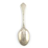 A Queen Anne silver Dog-nose teaspoon, circa 1705, the oval bowl with traces of gilding and with a